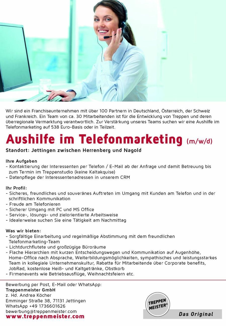 Aushilfe im Telefonmarketing