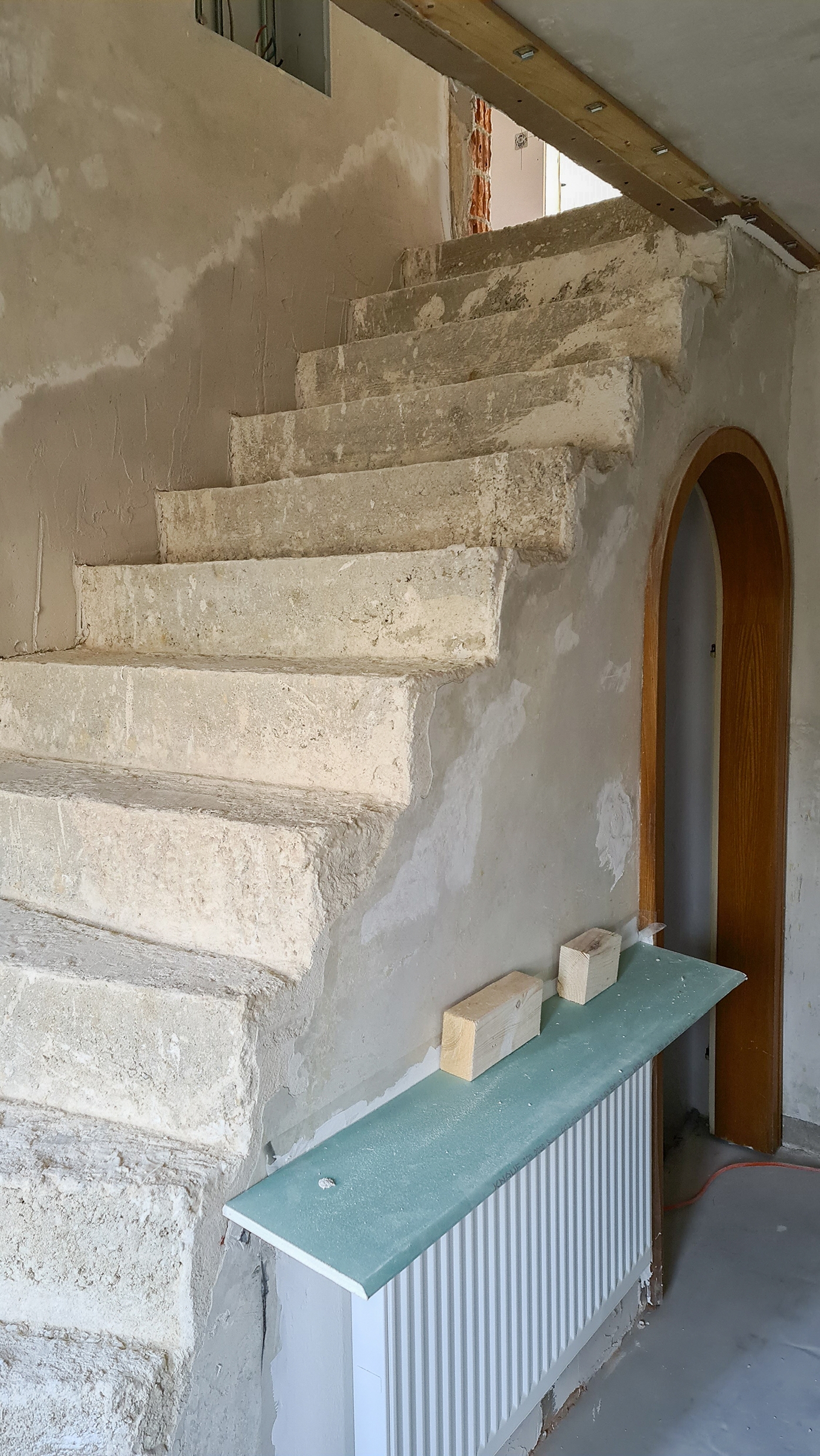 Betontreppe während der Renovierung